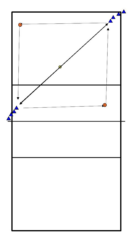 drawing Spielen auf dem diagonalen Spielfeld