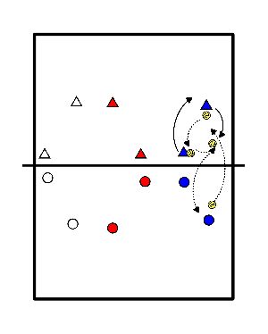 drawing in 3 with 2 pairs and the net (M. Kool)