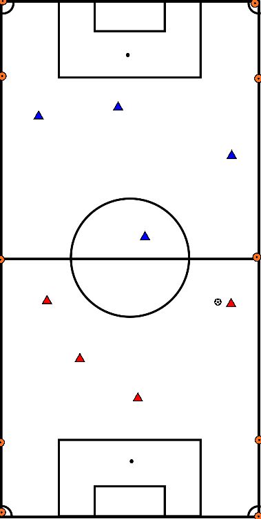drawing 4-on-4 with center line and goal area
