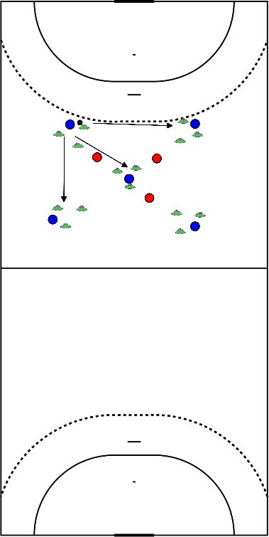 drawing Pass giving and intercepting