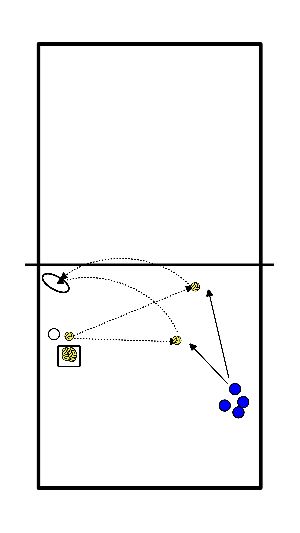 drawing Overhead along the net 