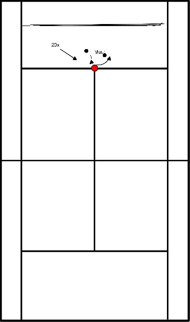 drawing Derecha: sin raqueta de tenis, familiarícese con la pelota antes de ejecutar la derecha.