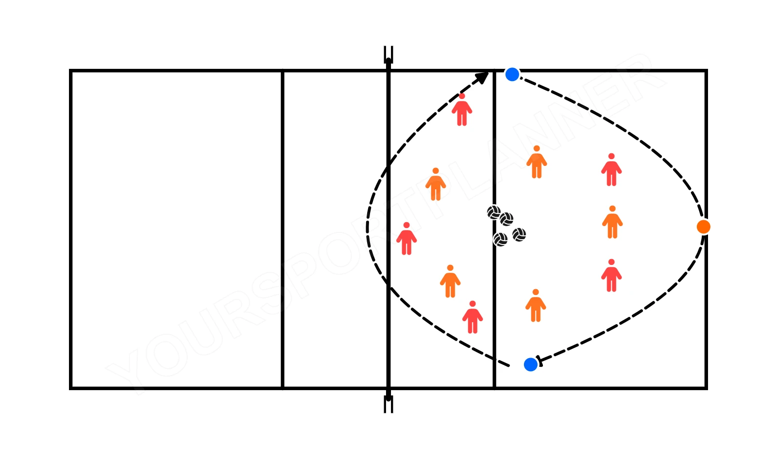 drawing Jeu d'échauffement avec exercice de course