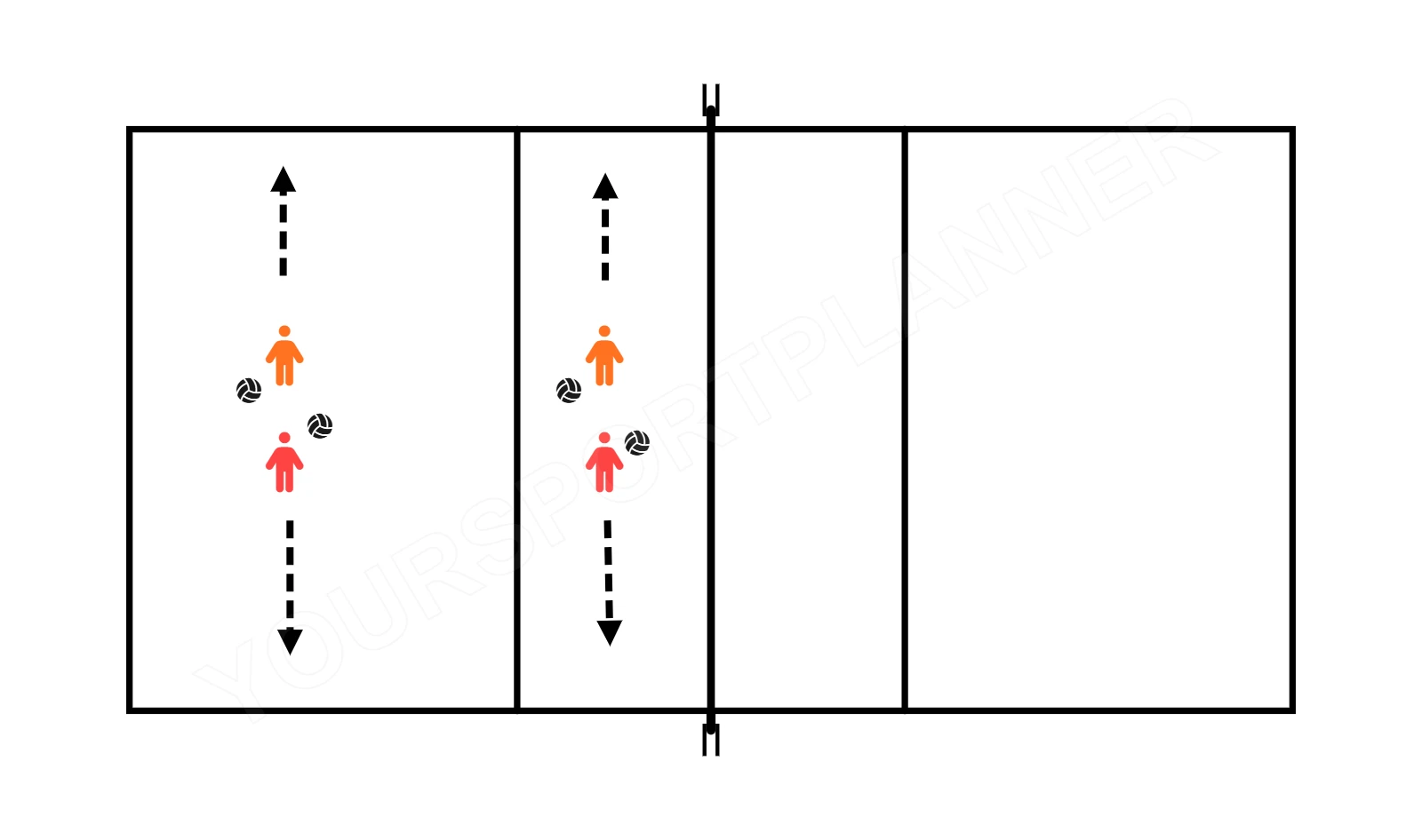 drawing Activité d'échauffement - dribbler et chat