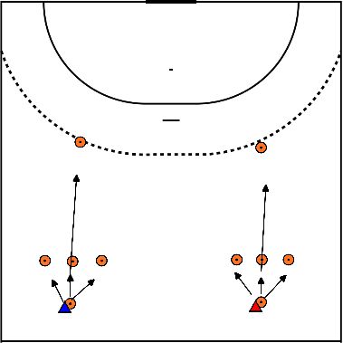 drawing Lavoro di piedi e corso di sprint in staffetta