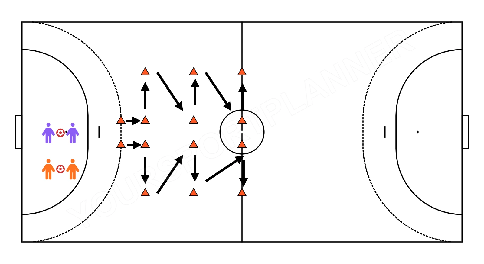 drawing Conditietraining met kerstboomparcours