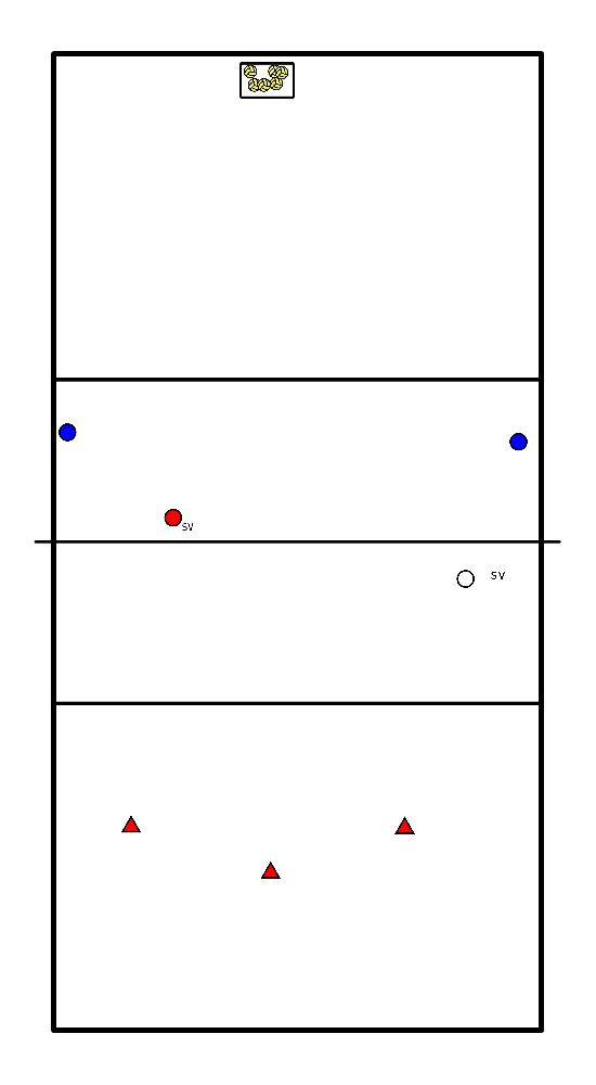 drawing Aanvallen met verdediging libero 