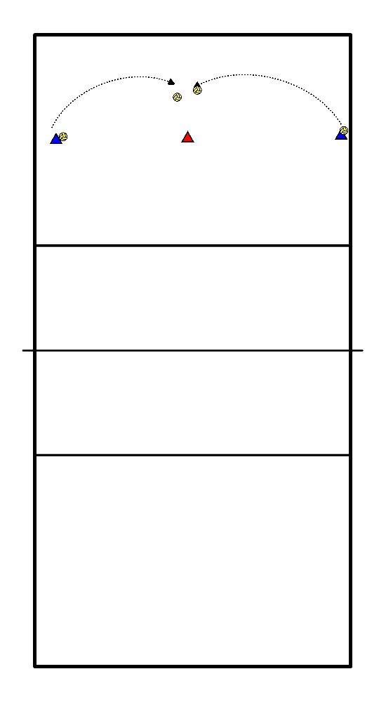 drawing Bal hoog vangen met sprong