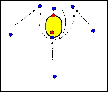drawing Opzet vanuit achterkant veld