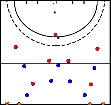 drawing Eindpartij (half kort) met druk en opbouw