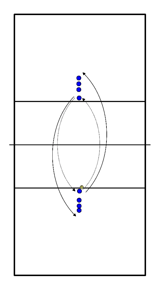 drawing Inspelen met het net ertussen