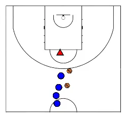 drawing Afwerken onder druk bij basketbal