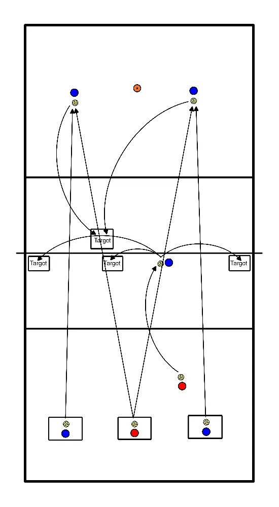 drawing Treino posicional 5: levantamento e receção de serviço