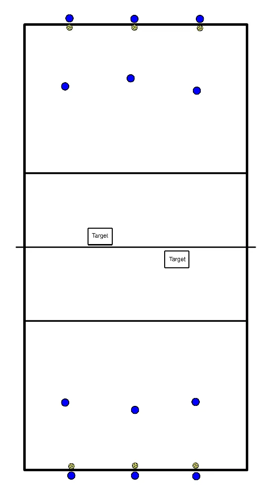 drawing Jogo de pontos de serviço e receção